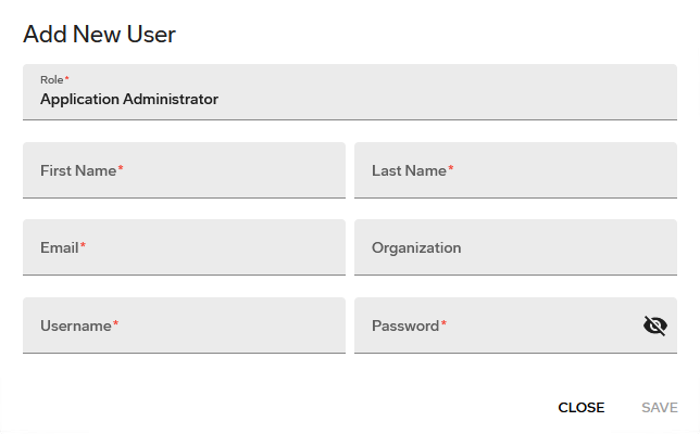 Add New User dialog