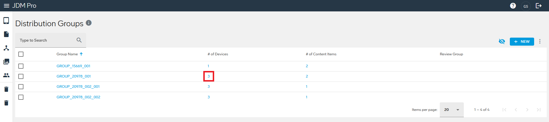 Select number of devices