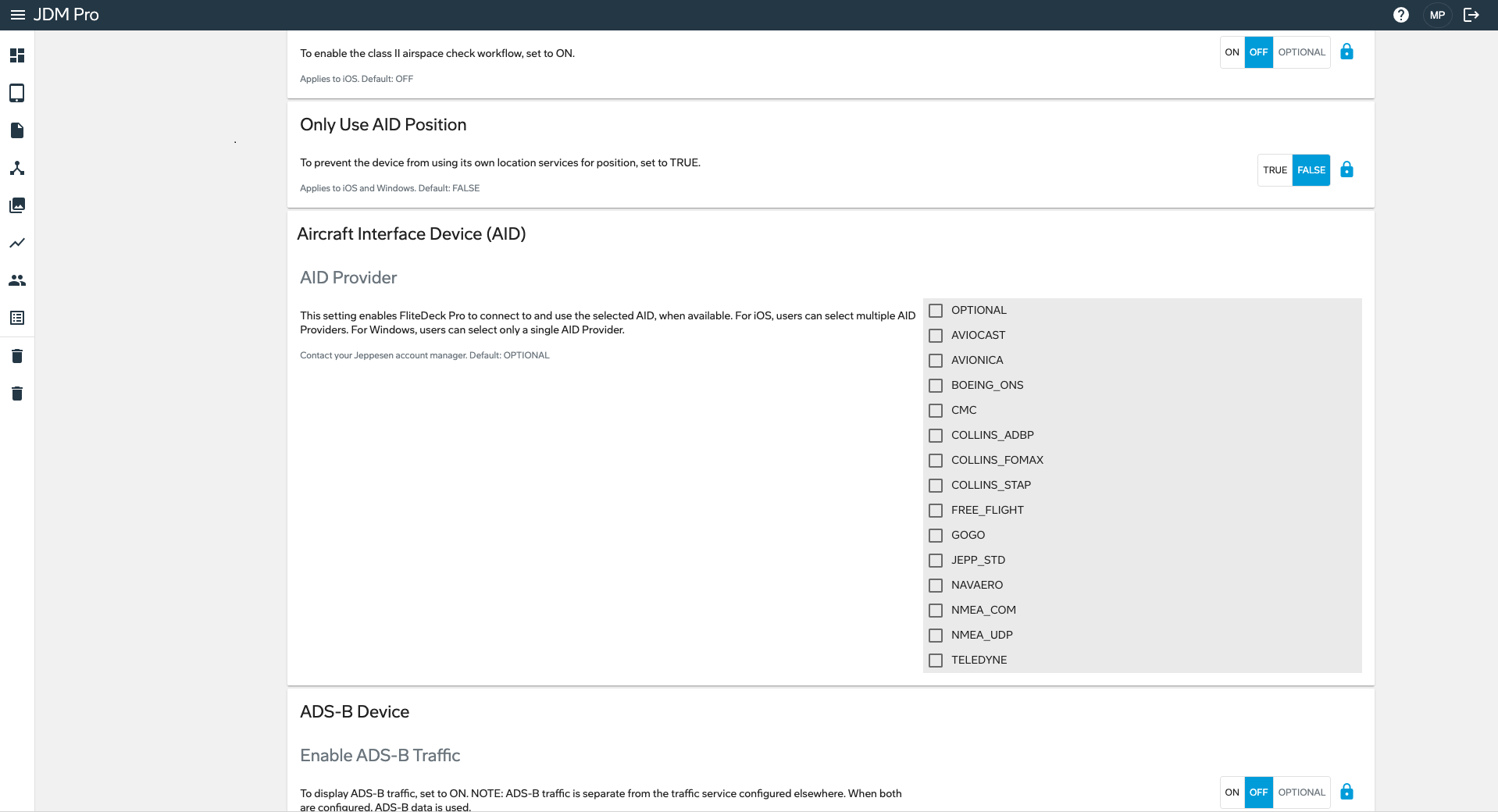 The AID Provider section