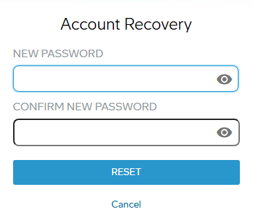 Reset Password screen
