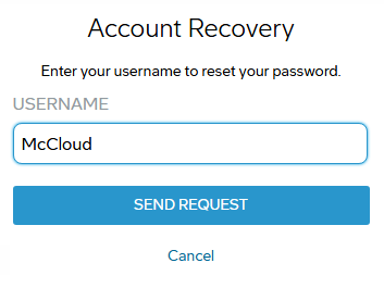 Account Recovery screen