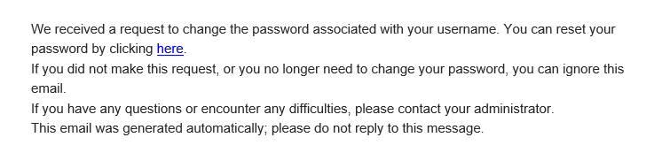 Account Recovery email