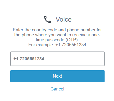 The Voice screen for MFA