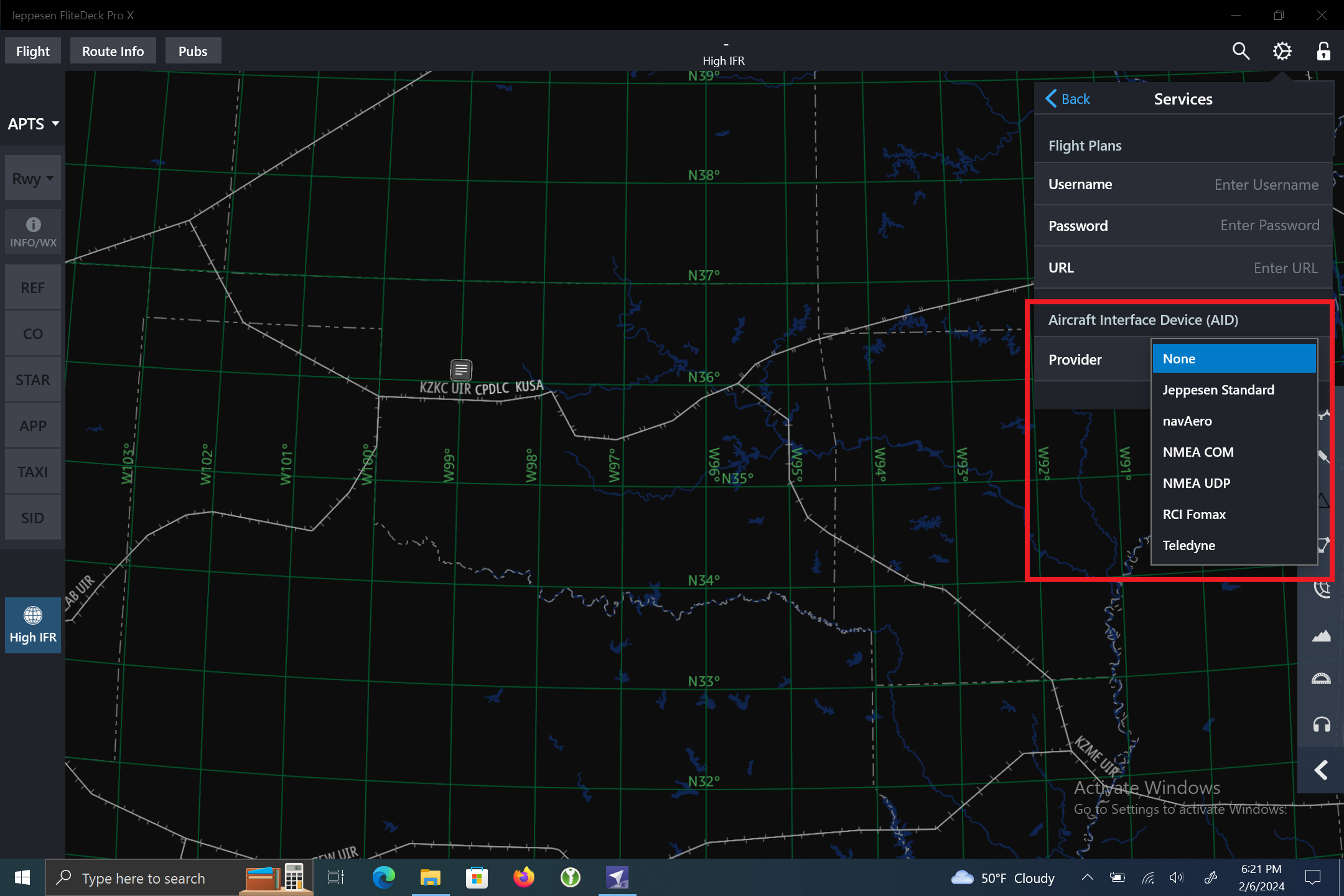AID provider in FliteDeck Pro