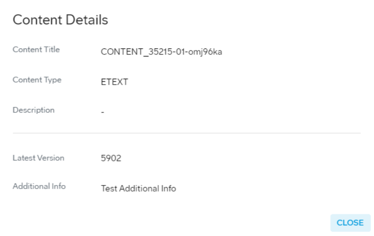 Content Details dialog