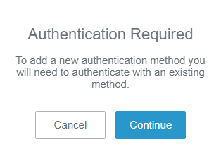The Authentication Required screen