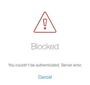 Blocked error message