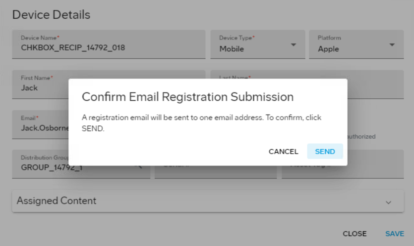 Send reg email confirmation