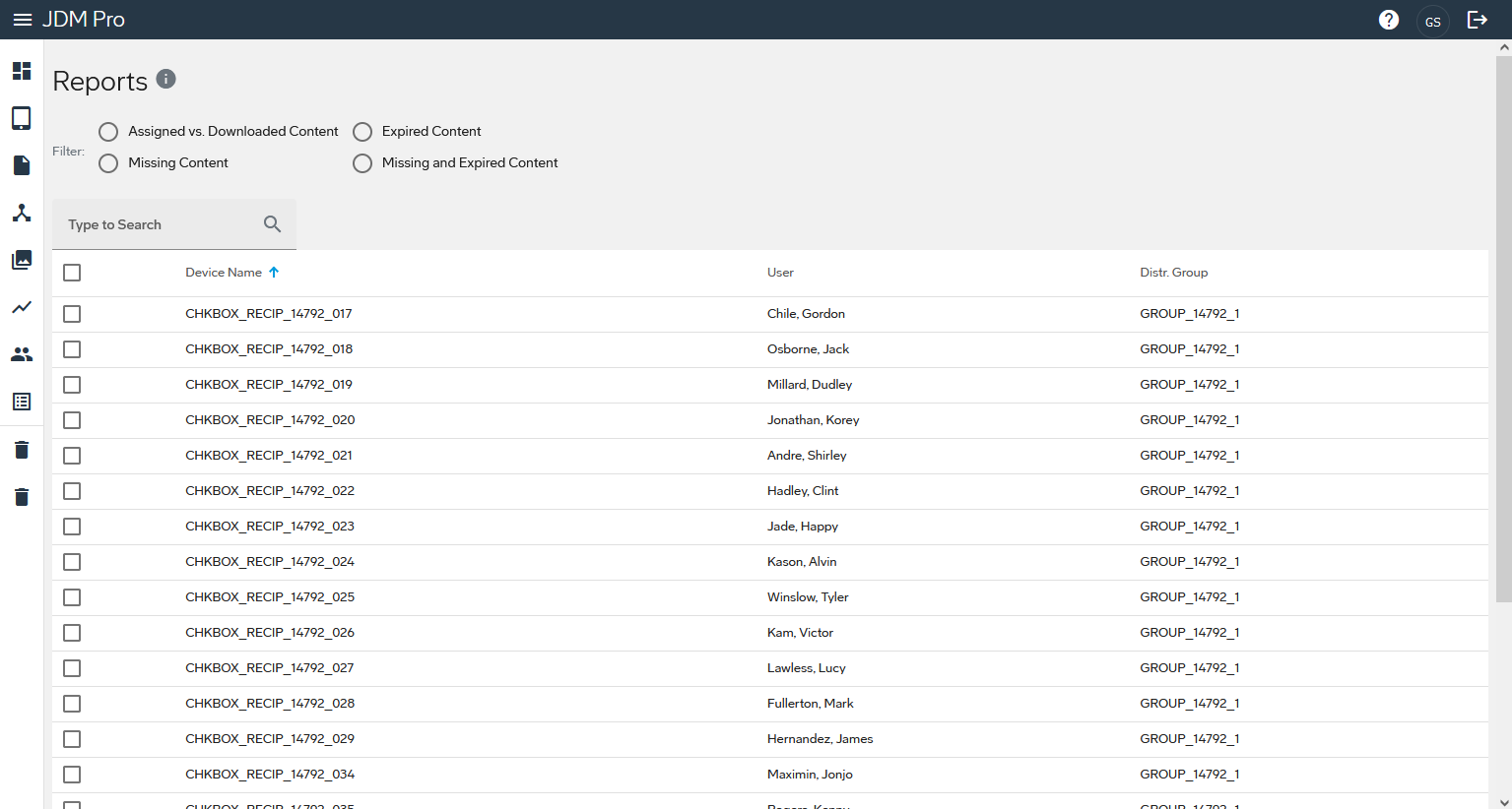 The Reports page