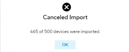 Device import canceled