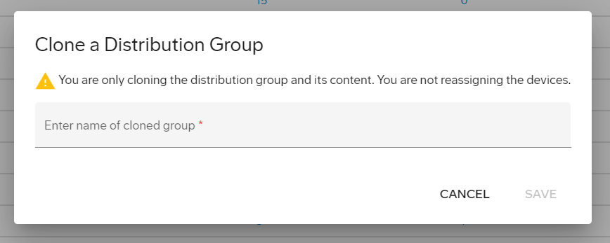Clone a Distribution Group box